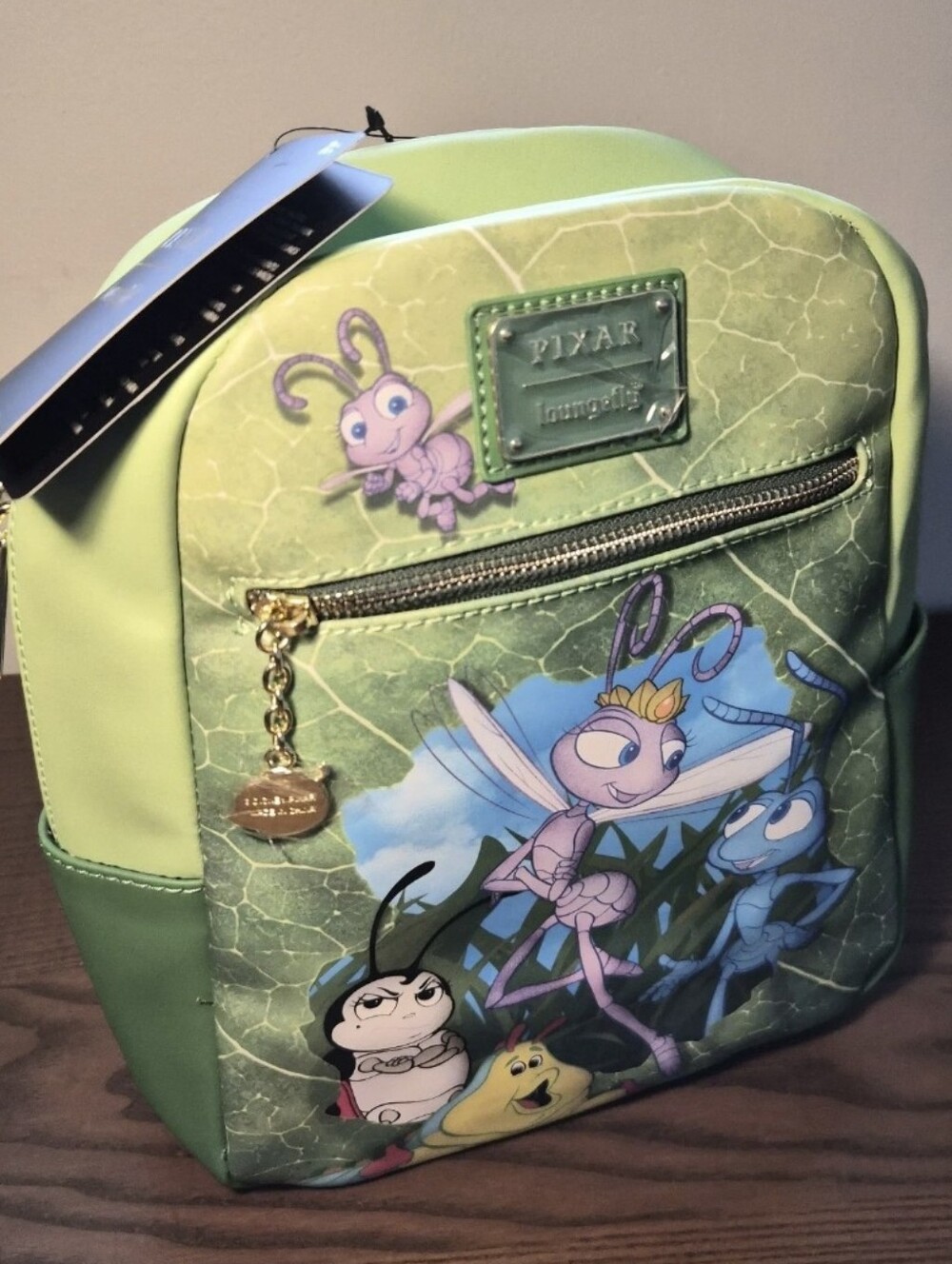 Loungefly Disney Pixar A Bug's Life Leaf Mini Backpack, NWT